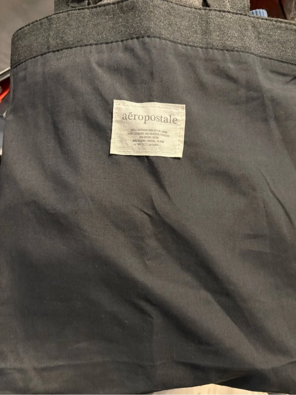 Aeropostale grey Canvas Tote with White Logo Print vintage